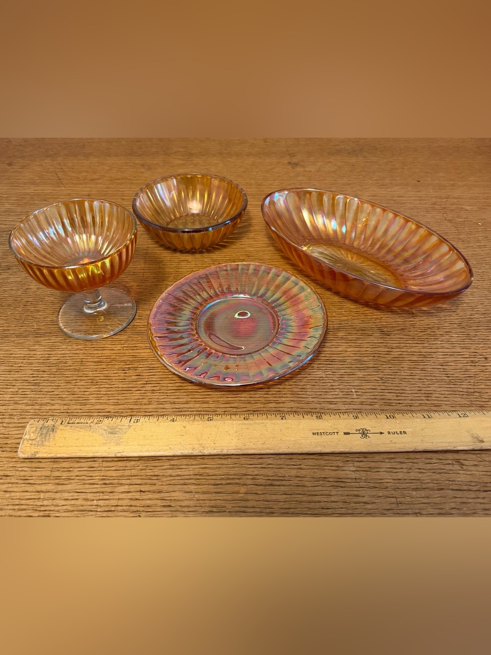Carnival Glass pieces-vintage